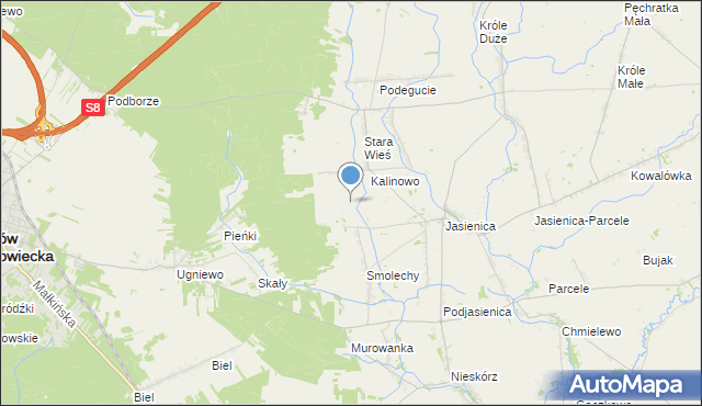 mapa Kalinowo-Parcele, Kalinowo-Parcele na mapie Targeo